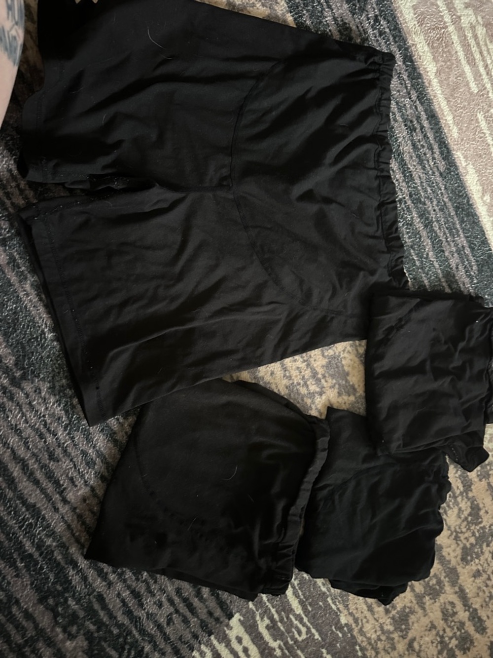 Black Elastic Waist maternity shorts